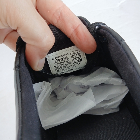 Sperry Charter Sneaker Black Leather 7.5 - Picture 7 of 7